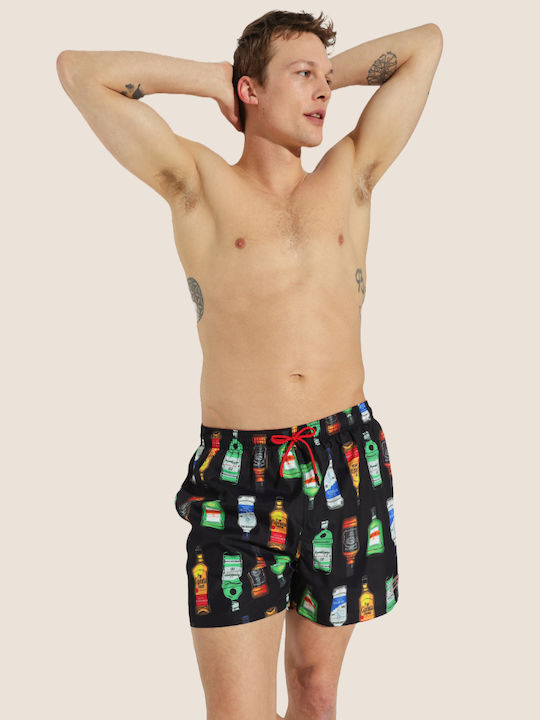 Ysabel Mora Men's Swimwear Short Shorts Black Fantastic Design Various Drinks Men's Swimwear Summer Collection 90245