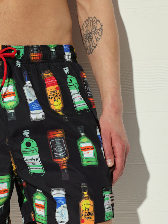 Ysabel Mora Men's Swimwear Short Shorts Black Fantastic Design Various Drinks Men's Swimwear Summer Collection 90245