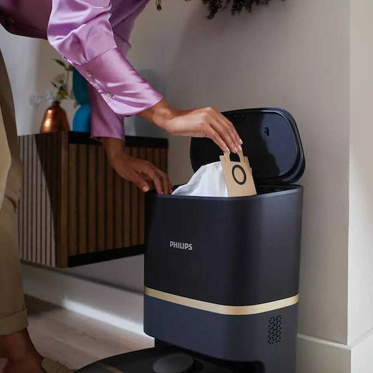 Philips HomeRun 7000 Series Aqua Aspirator Robot cu Cartografiere Laser și Putere de Aspirație 5000Pa Negru