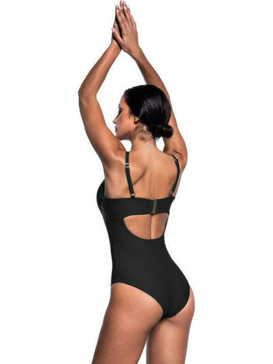 Women's One-Piece Swimsuit with Underwire Support Bluepoint 24058094d-02 D Cup Black