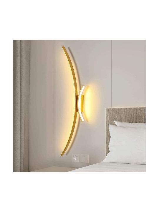 Modern Lamp Wall with Integrated LED and Warm White Light Gold 60x13cm