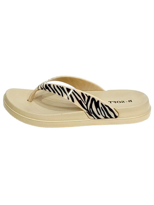 B-Soft Women's Flip Flops Beige