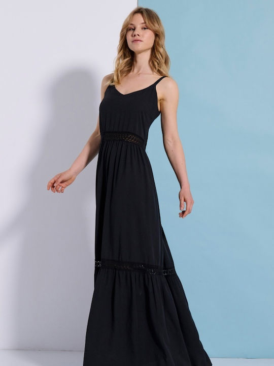 Matis Fashion Maxi Φόρεμα Μαύρο