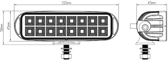 Kamar Προβολέας Αυτοκινήτου σε σχήμα Μπάρας LED 12 / 24V 15W 166cm με Λευκό Φωτισμό 1τμχ