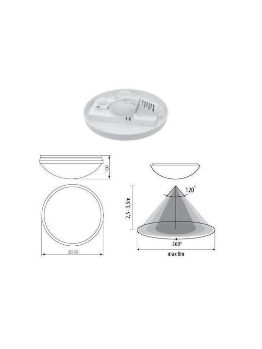 Kanlux De plastic Plafonieră de tavan cu Dulie E27 28buc Alb