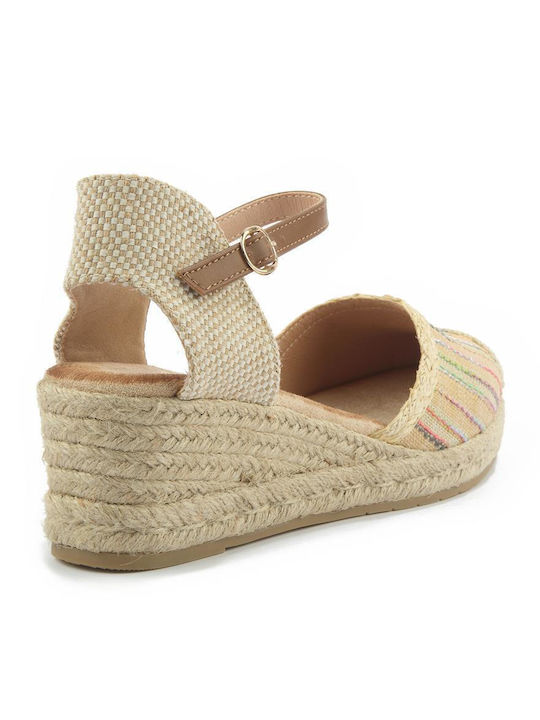 Damenplattformen im Espadrilles-Stil Beige