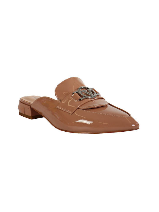 19V69 Leder Mules mit Absatz in Beige Farbe