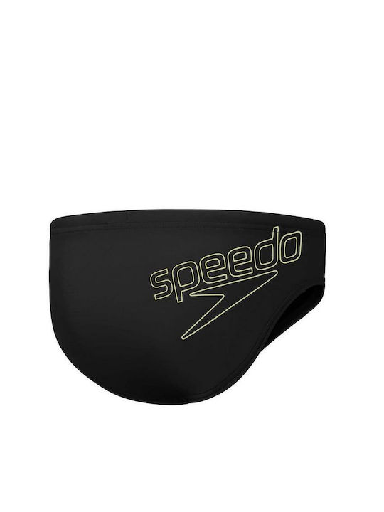 Speedo Logo Kinder Badeanzug Badeslips black