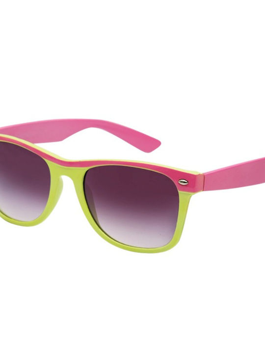 V-store Women's Sunglasses with Pink Plastic Frame and Gray Gradient Lens 28031-1