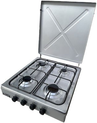 Liquid Gas Countertop with 4 Burners Inox