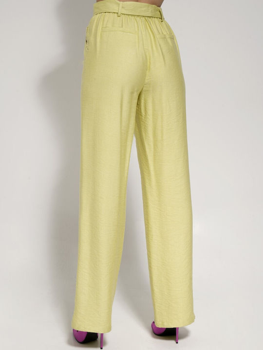 Tresor Damen Stoff Palazzo-Hose Lime