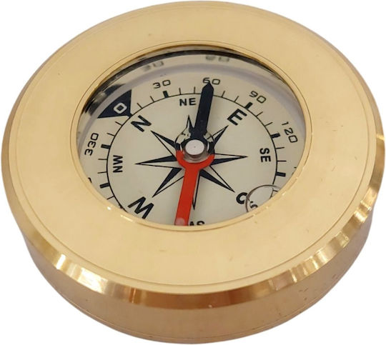Gute Qualität Gold nautischen Kompass 6cm weiß rote Nadel Poseidon