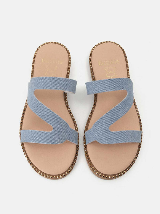 Bozikis Leather Women's Sandals Light Blue