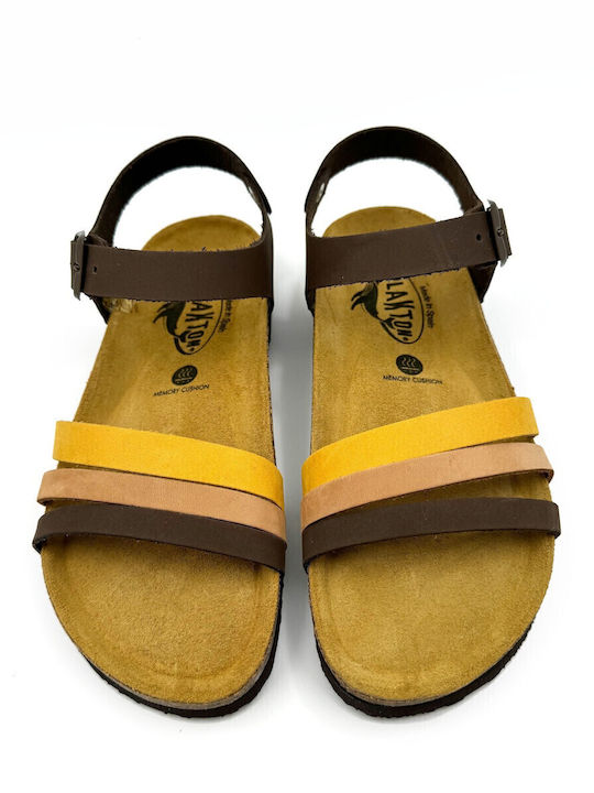 Banner Leather Women's Flat Sandals Anatomic Moresco/Cuoio/Mayo