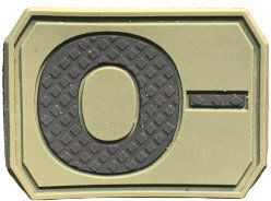 PVC Blood Type Patch Khaki A Negative