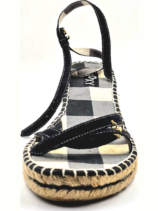 Roxy Xuwsl433 Jet Set Nikki Women's Espadrilles Leather Suede & Canvas Black Grey White
