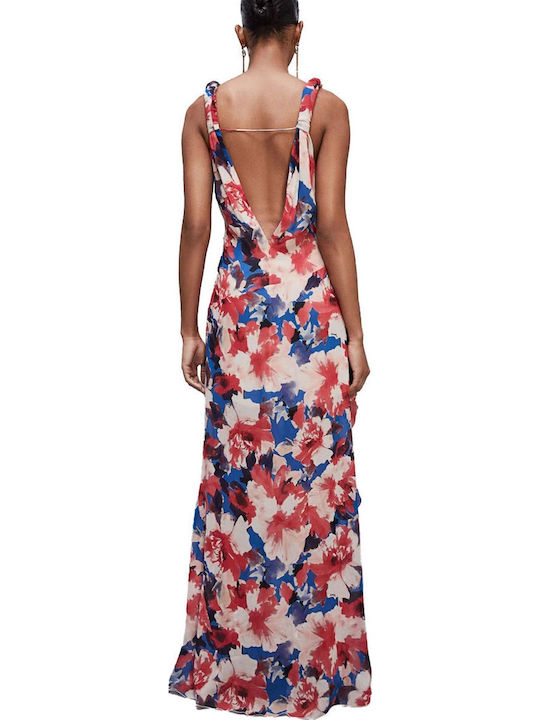 Patrizia Pepe Maxi Dress with Ruffle Opening Floral Multicolor Patrizia Pepe Maxi Dress with Ruffle Opening Floral Multicolor