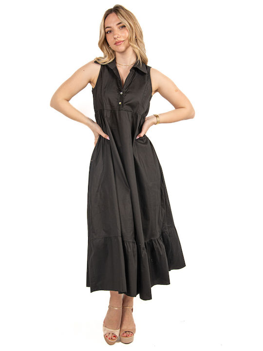 Ellen Summer Midi Dress Black