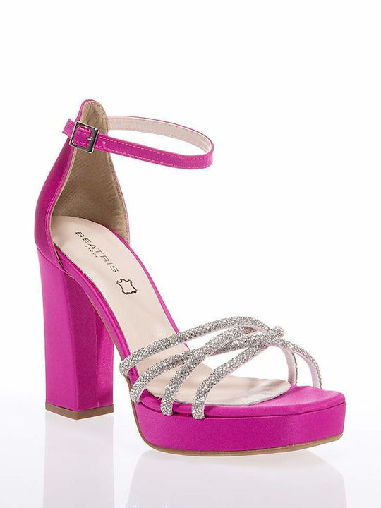 Beatris B4080 Fuchsia Sandalen Strass