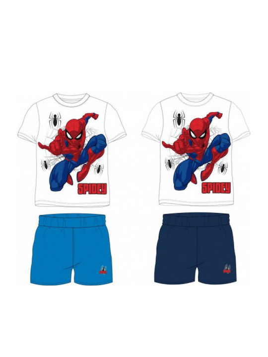 Spiderman Kids' Pajamas Summer White/blue