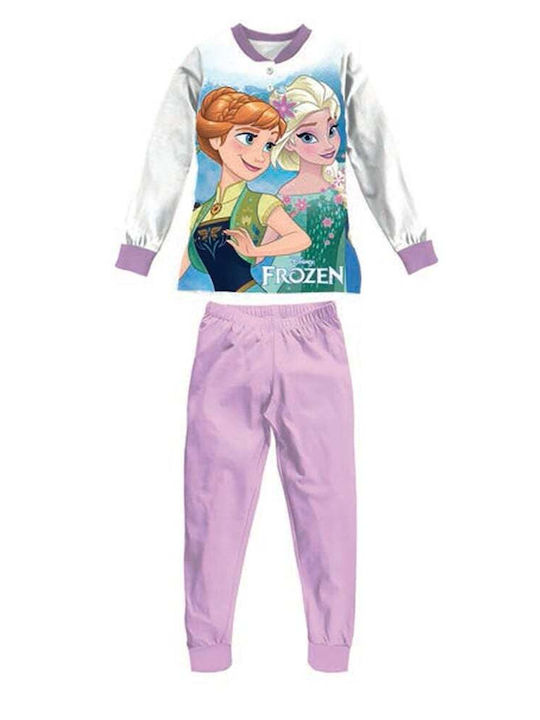 Frozen District Pijama pentru copii De bumbac White/purple