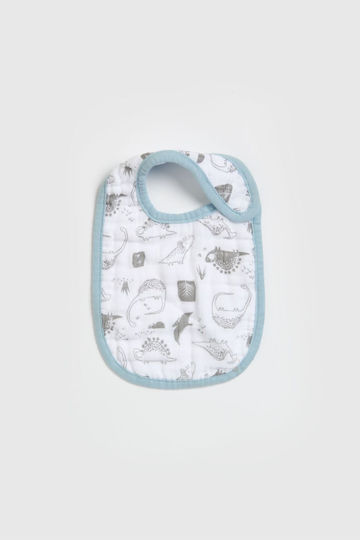 Mothercare Δεινοσαυράκια Σαλιάρα Υφασμάτινη Μπλε 3τμχ