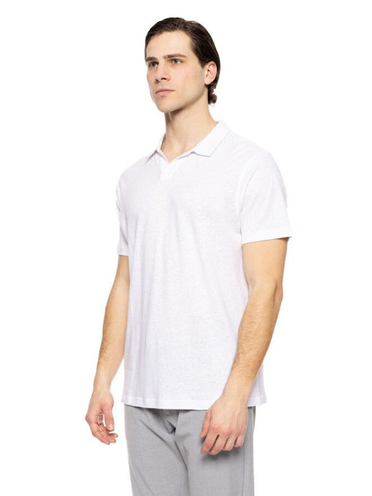 Smart Fashion Men's Short Sleeve Blouse Polo White