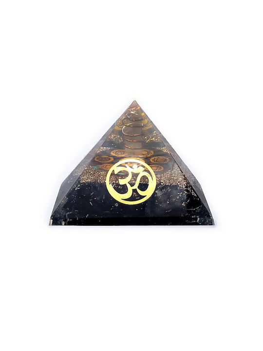 Orgonit Piramidă Chakra Turmalină neagră Orgonit Piramidă Ohm Turmalină neagră