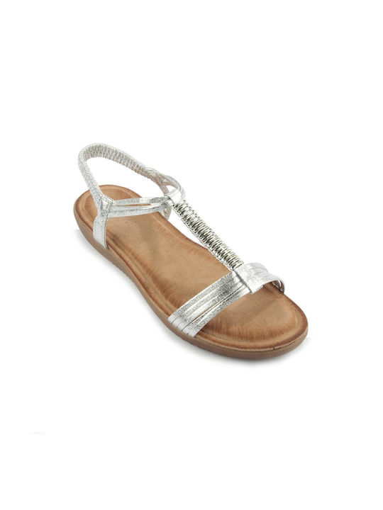 Fshoes Women's Flat Sandals in Silver Color