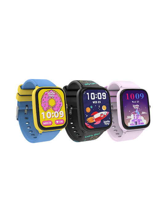 Kiddoboo Детски Smartwatch с Кожена Каишка Черно