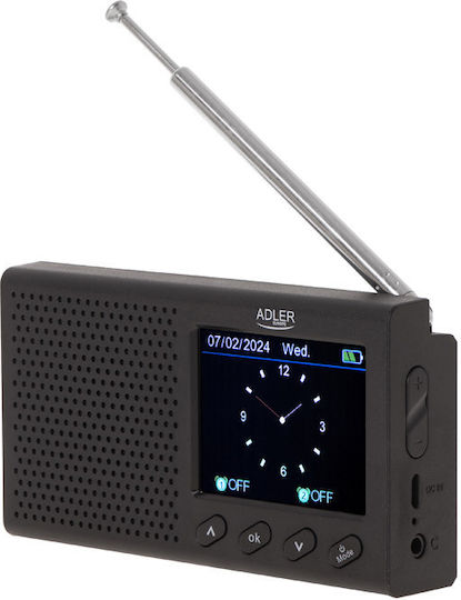 Adler AD-1198 Μπαταρίας με Bluetooth και USB Μαύρο