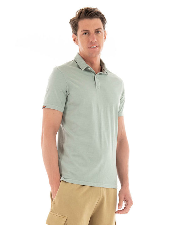 Superdry Ανδρική Μπλούζα Κοντομάνικη Polo Light Green