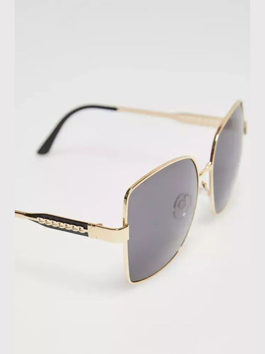 Make your image Women's Sunglasses with Gold Metal Frame and Gray Lens L-OK-4303-Black