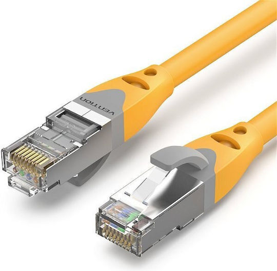 Vention S/FTP Cat.6a (Gigabit) Καλώδιο Δικτύου Ethernet 0.5m Κίτρινο