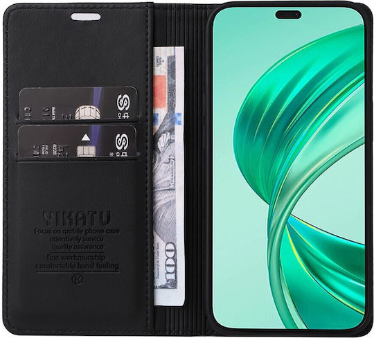 Honor Folio Series Книга Изкуствена кожа / Силикон / Пластмаса Черен (Honor X8b)