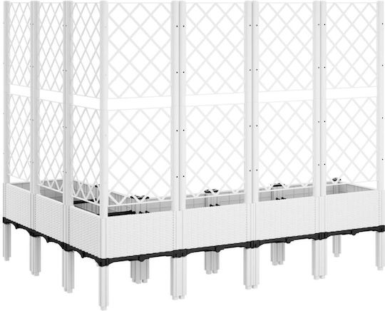 vidaXL Planter Box Plastic White 160x160x142cm.