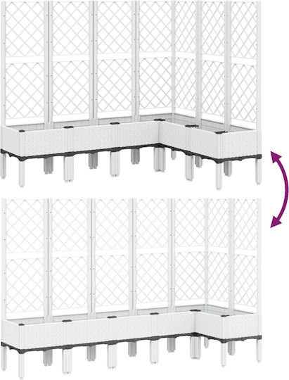 vidaXL Planter Box Plastic White 160x160x142cm.