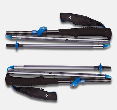 Black Diamond Pair of Telescopic Carbon Fiber Trekking Poles with 2 Sections Distance Blue 95gr