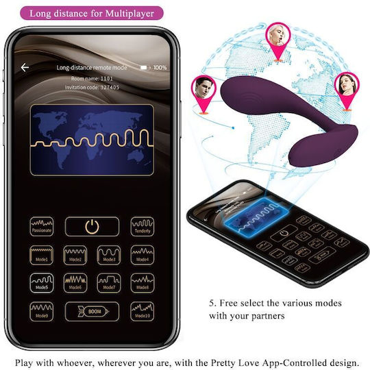 Pretty Love Baird II Vibrator G-Spot with Remote Control Purple