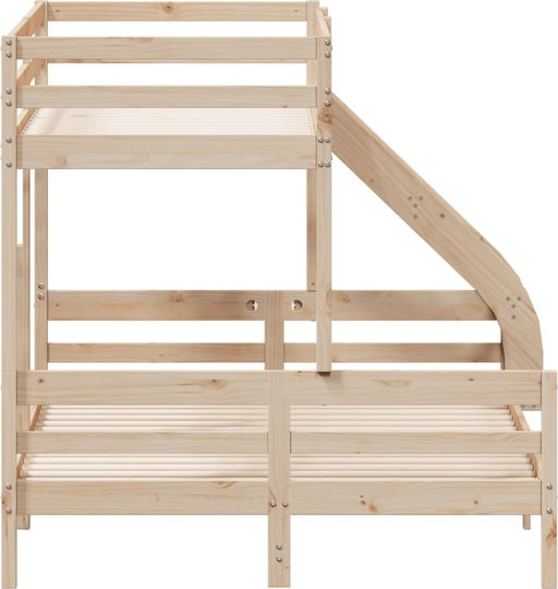 Kids Bed Bunk Semi Double Beige for Mattress 140x200cm