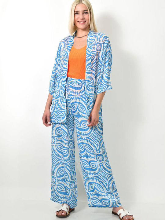 Set Kimono Hose Blauer Druck 23820