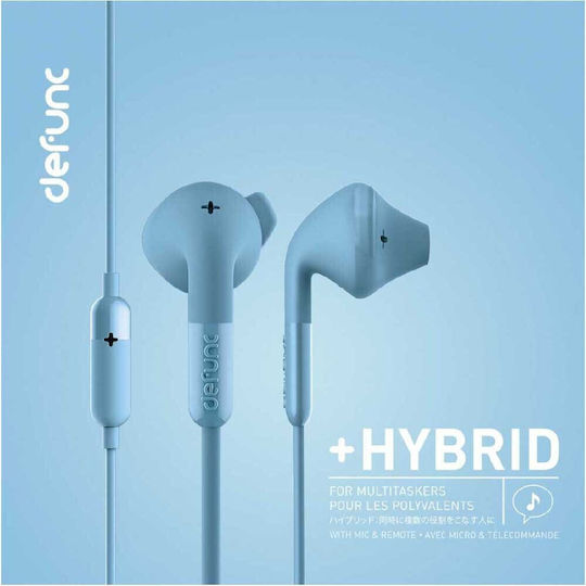 Defunc Plus Hybrid În ureche Handsfree cu două căști cu mufă 3.5mm Albastru
