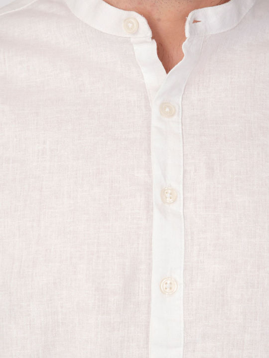 Langärmlig Leinen Hemd Off-White