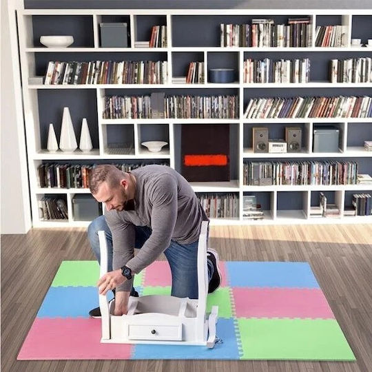 Mat Multipack One Fitness Mp10 Δάπεδα Παζλ Γυμναστηρίου Πολύχρωμα Πάχους 1cm 9τμχ