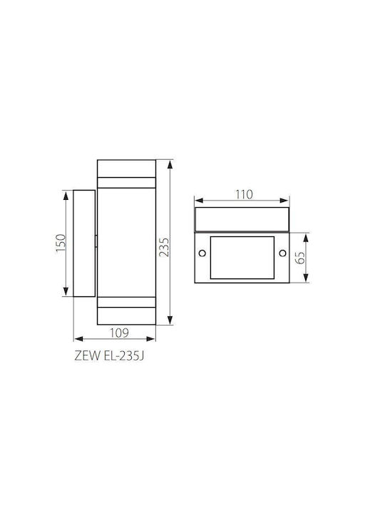 Kanlux Επιτοίχιο Εξωτερικό Φωτιστικό 10.9x35x23.5εκ. Kanlux Επιτοίχιο Εξωτερικό Φωτιστικό 10.9x35x23.5εκ.