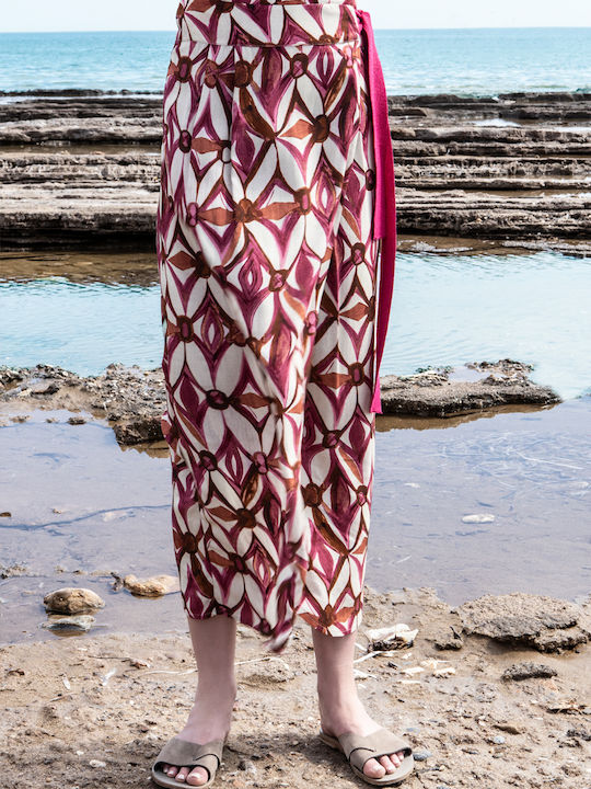 Μιντι Κρουαζε Φουστα Aggel Knitwear Fuchsia