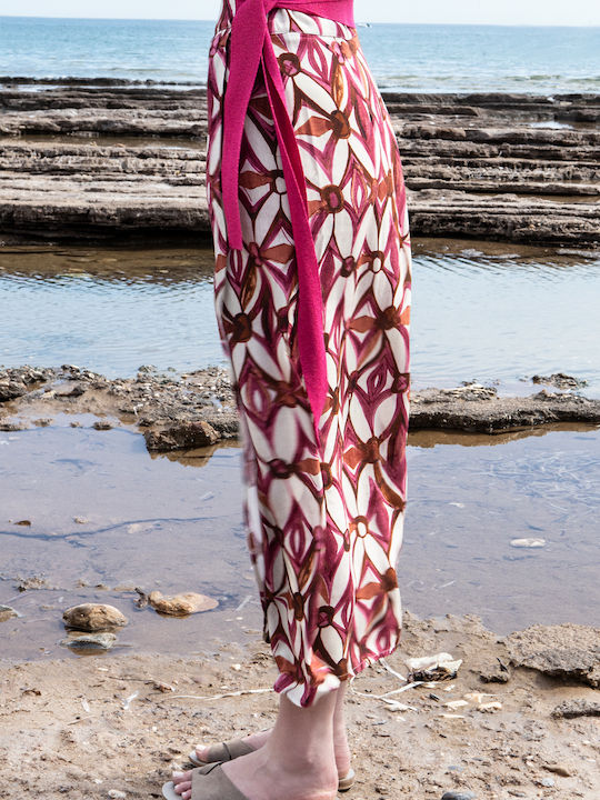 Μιντι Κρουαζε Φουστα Aggel Knitwear Fuchsia