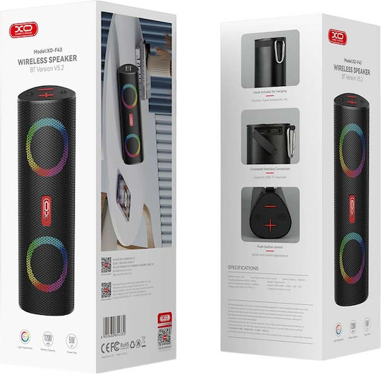 XO F43 Bluetooth Speaker 10W with Radio and Battery Life up to 4 hours Black