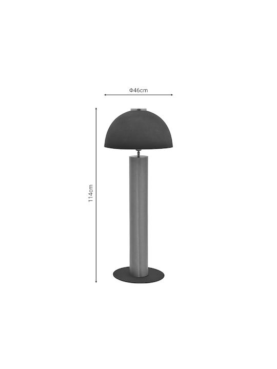 Inart Cableler Floor Lamp H114xW46cm. with Socket for Bulb E27 Black