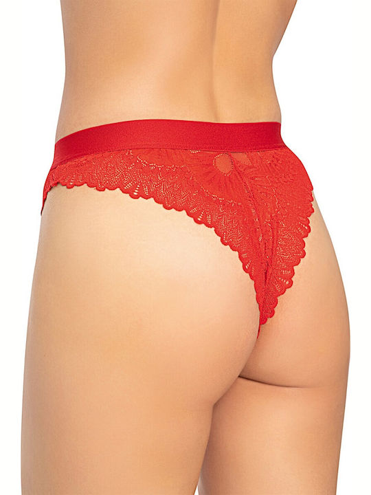 Women's Brazilian Lace Briefs Red 2 Pieces Red